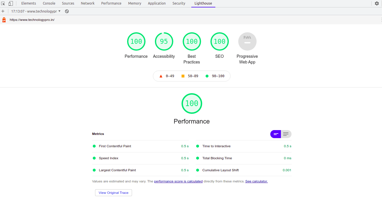 Google LightHouse - Chrome DevTools