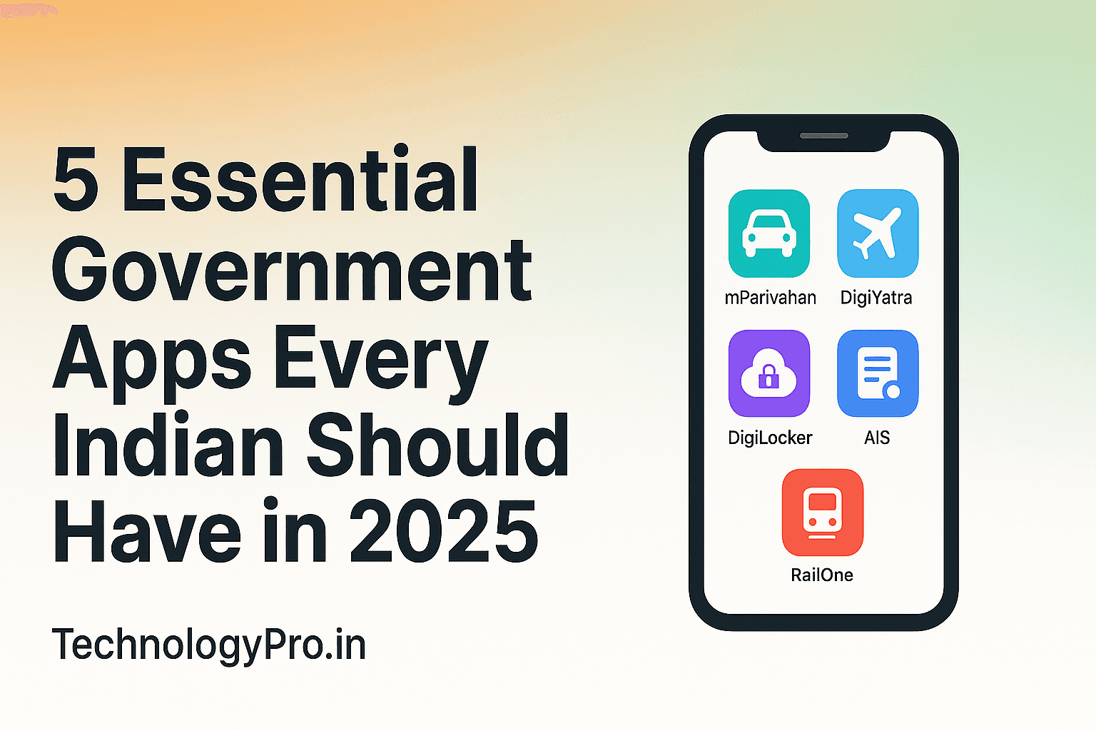 Indian government apps on a smartphone screen